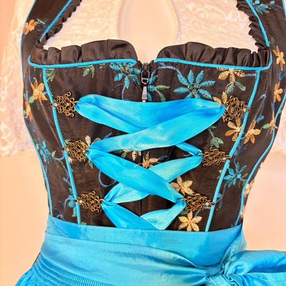 Retro Tramontana Dirndl Set 60s Style + modern blouse, apron, bracelet US 2-4 - Picture 7 of 8